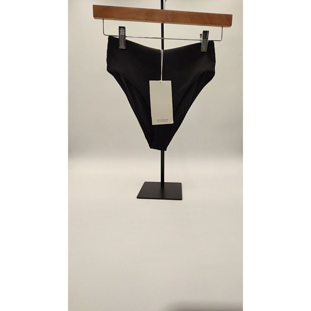 COS Black Ribbed High-Cut Bikini Bottom